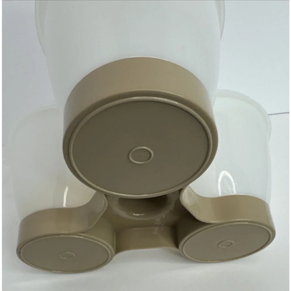 Vintage TUPPERWARE Triple Condiment Serving Caddy Handle Removable Bowls & Lids